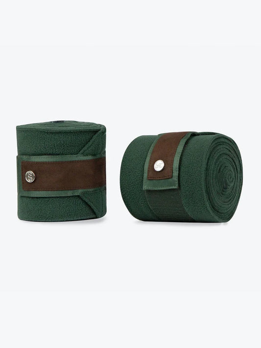 PS of Sweden FW21 Brown Suede Polo Bandages | Hunter Green