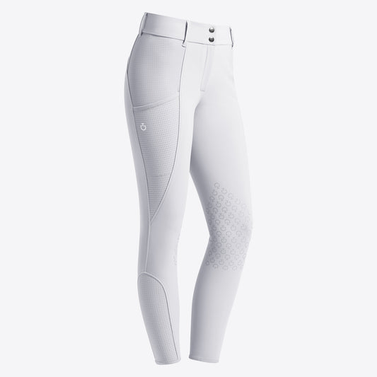 Cavalleria Toscana SS25 Perforated Insert Knee Grip Breeches | White or Light Teal Green