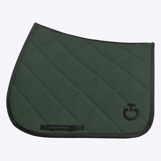 Cavalleria Toscana FW25 Diamond Quilt Jersey Jump Saddle Pad | Jungle Green