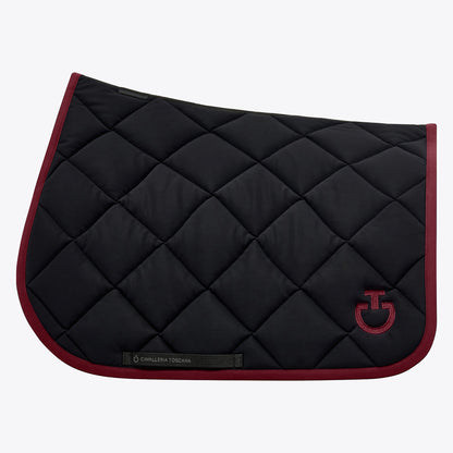Cavalleria Toscana FW25 Diamond Quilt Jersey Jump Saddle Pad | Black/Bordeaux