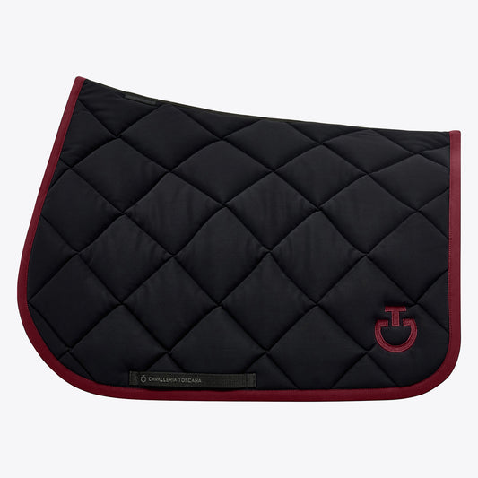 Cavalleria Toscana FW25 Diamond Quilt Jersey Jump Saddle Pad | Black/Bordeaux