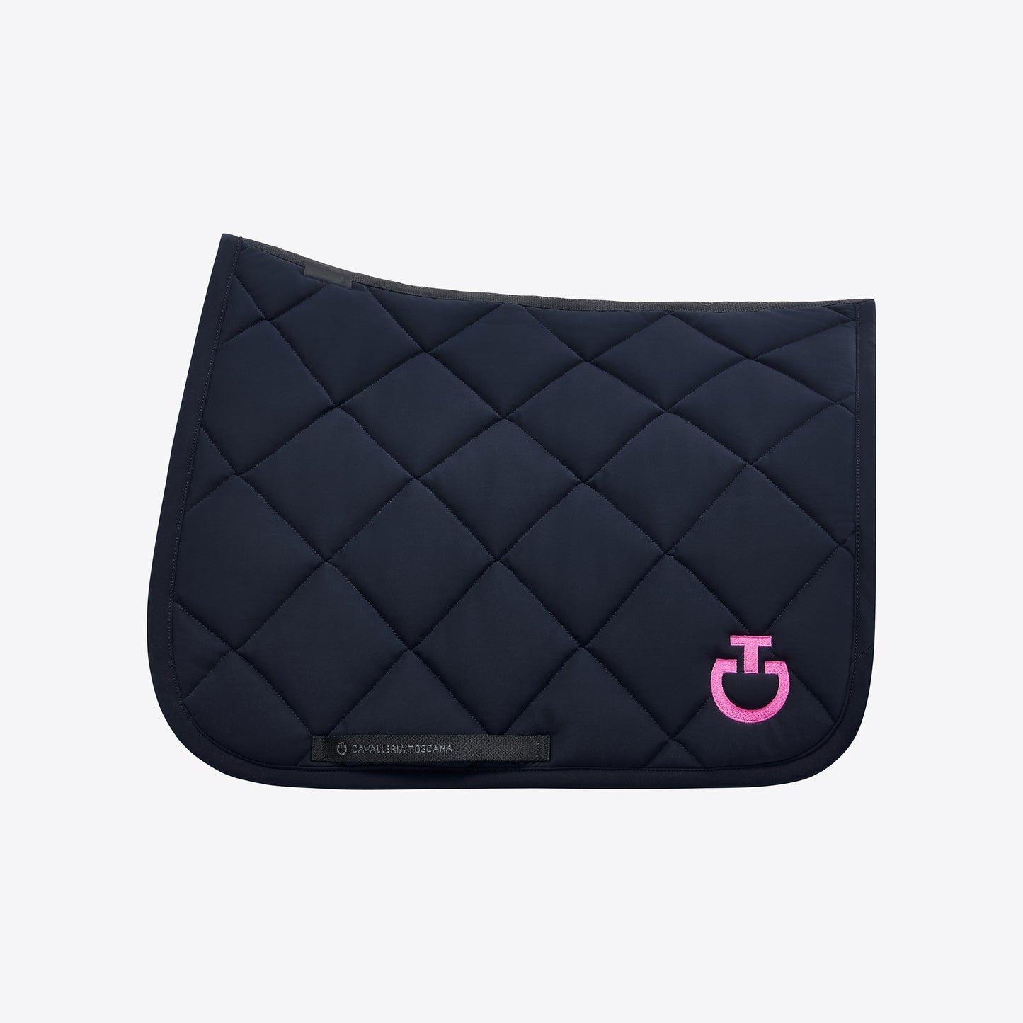 Cavalleria Toscana Jersey Quilted Dressage Saddle Pad | Navy Blue & Rose