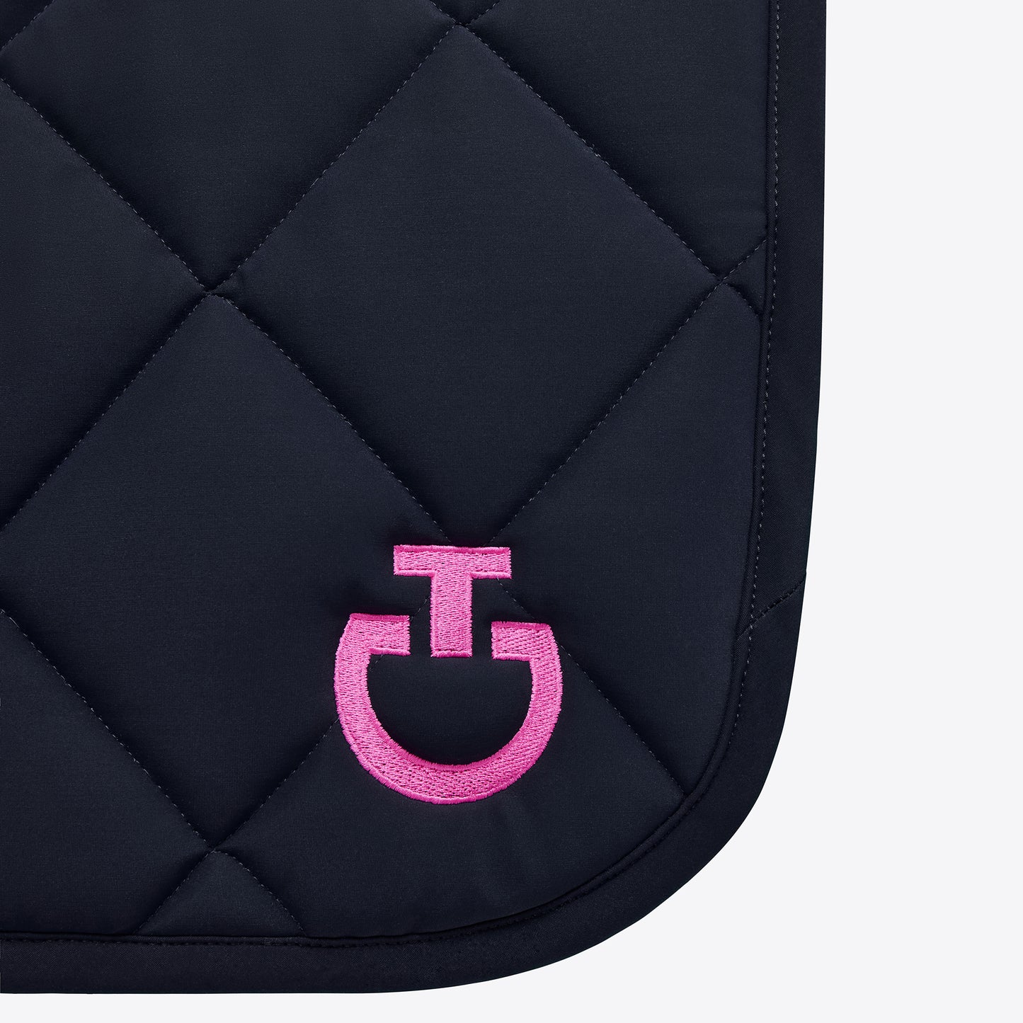 Cavalleria Toscana Jersey Quilted Dressage Saddle Pad | Navy Blue & Rose