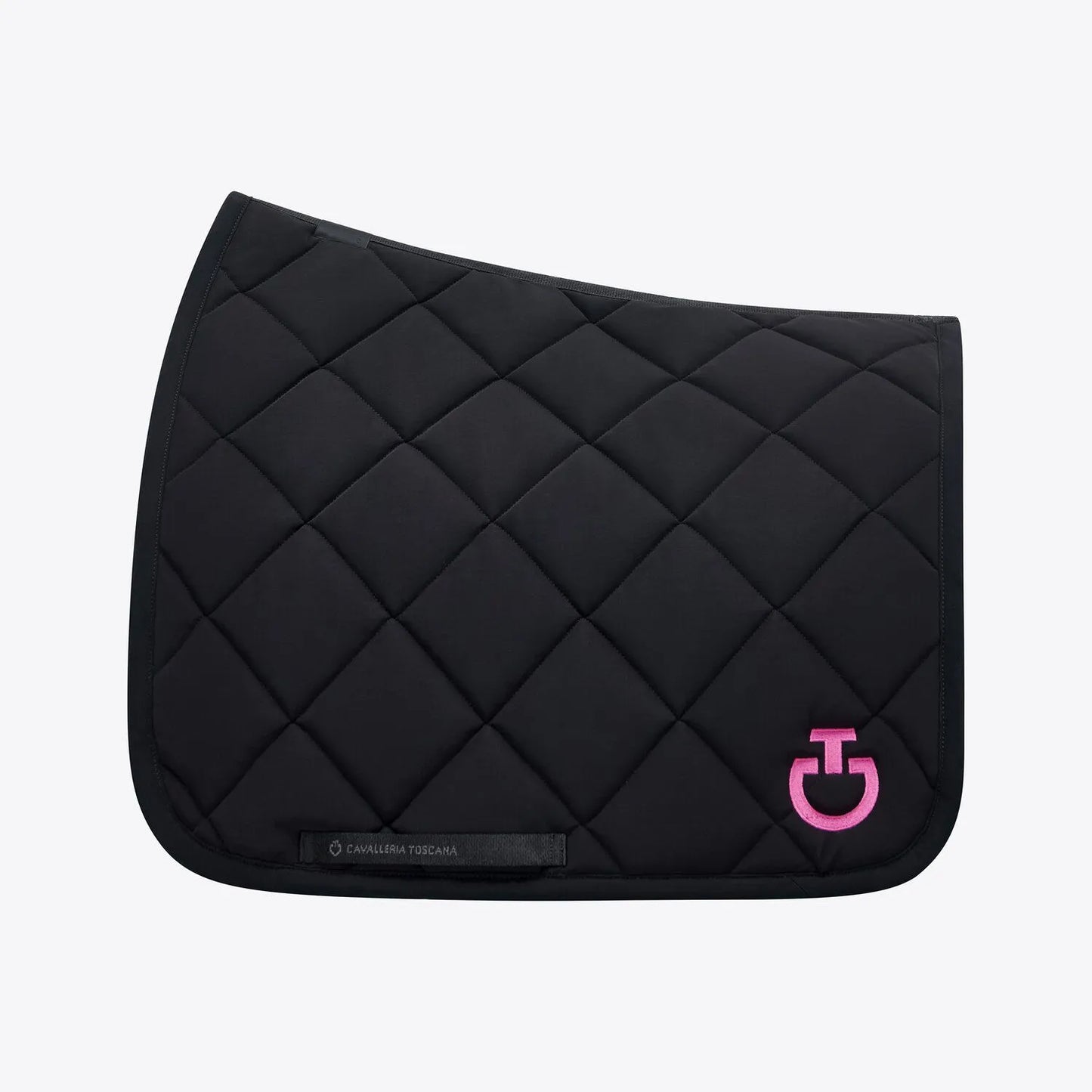 Cavalleria Toscana Jersey Quilted Dressage Saddle Pad | Navy Blue & Rose