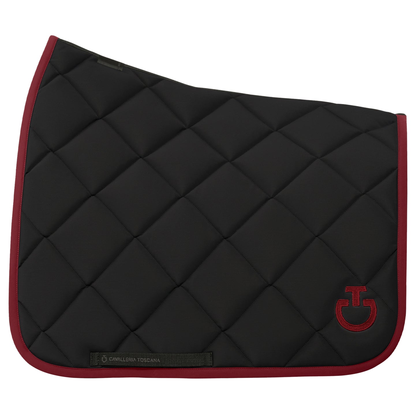 Cavalleria Toscana FW25 Diamond Quilt Jersey Dressage Saddle Pad | Black/Bordeaux