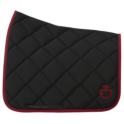 Cavalleria Toscana FW25 Diamond Quilt Jersey Dressage Saddle Pad | Black/Bordeaux