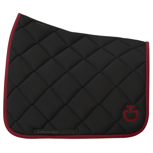 Cavalleria Toscana FW25 Diamond Quilt Jersey Dressage Saddle Pad | Black/Bordeaux