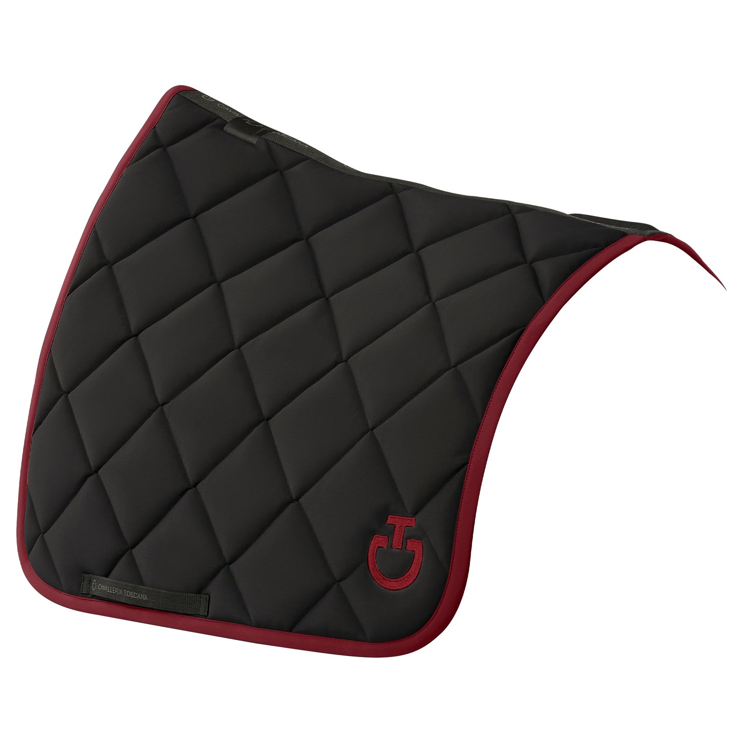 Cavalleria Toscana FW25 Diamond Quilt Jersey Dressage Saddle Pad | Black/Bordeaux