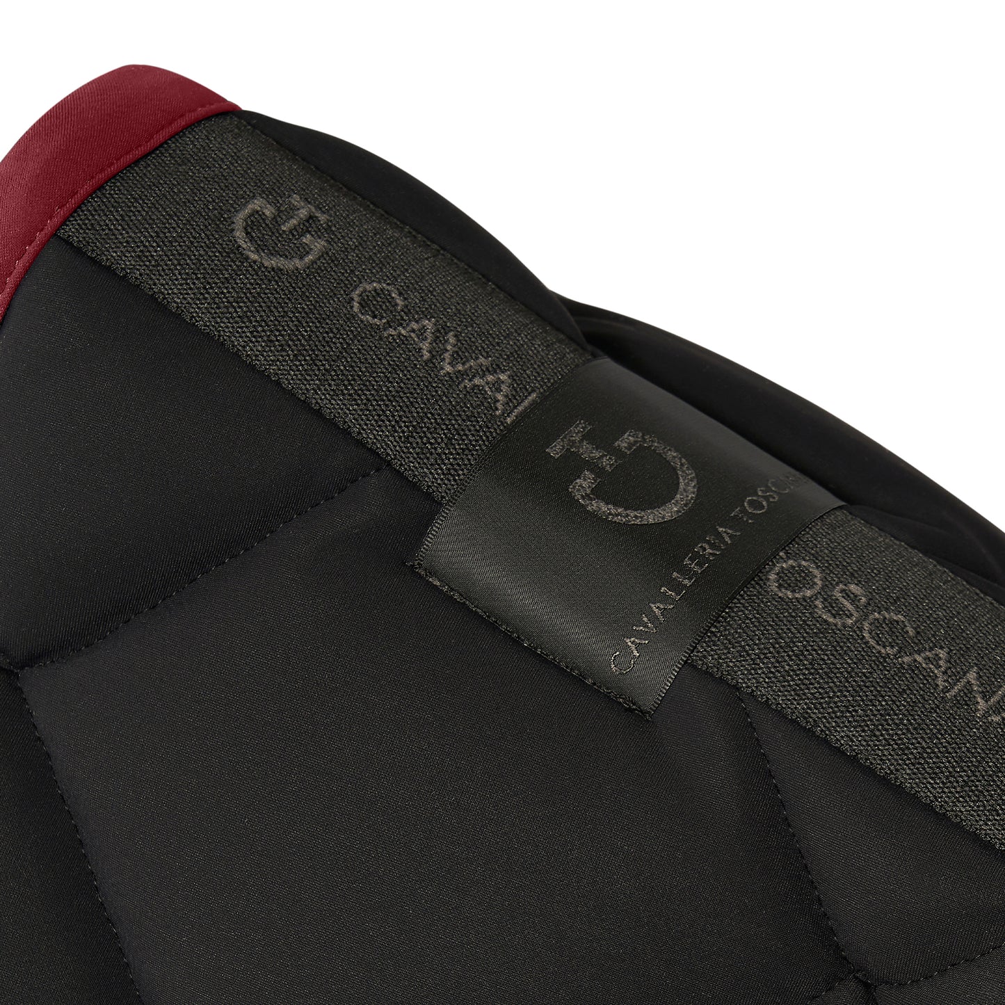 Cavalleria Toscana FW25 Diamond Quilt Jersey Dressage Saddle Pad | Black/Bordeaux