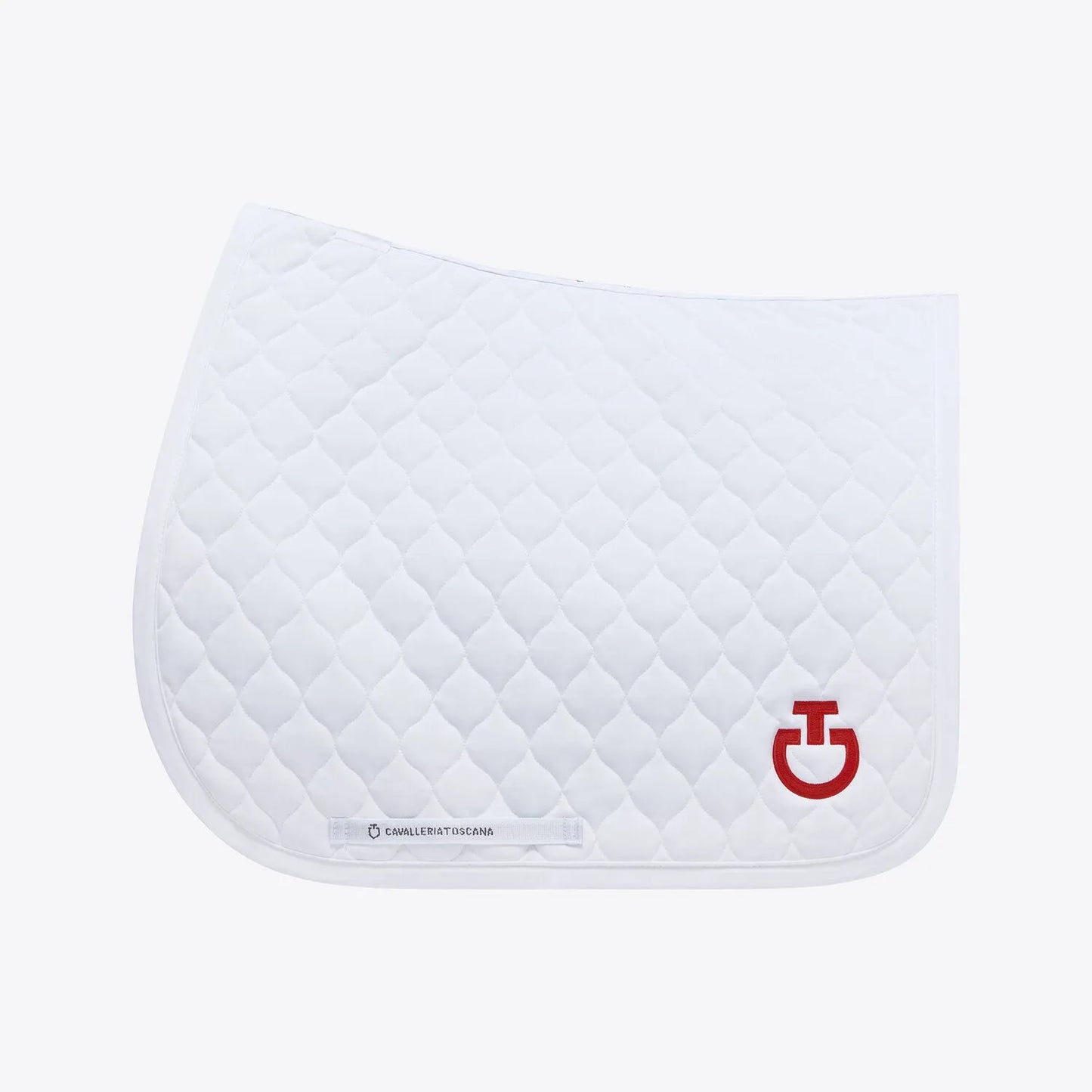 Cavalleria Toscana Full Dressage Saddle Pad White with Red Logo