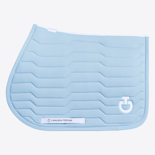 Cavalleria Toscana SS25 REVO Technical Performance Quilted Jumping Saddle Pad | Fog Blue