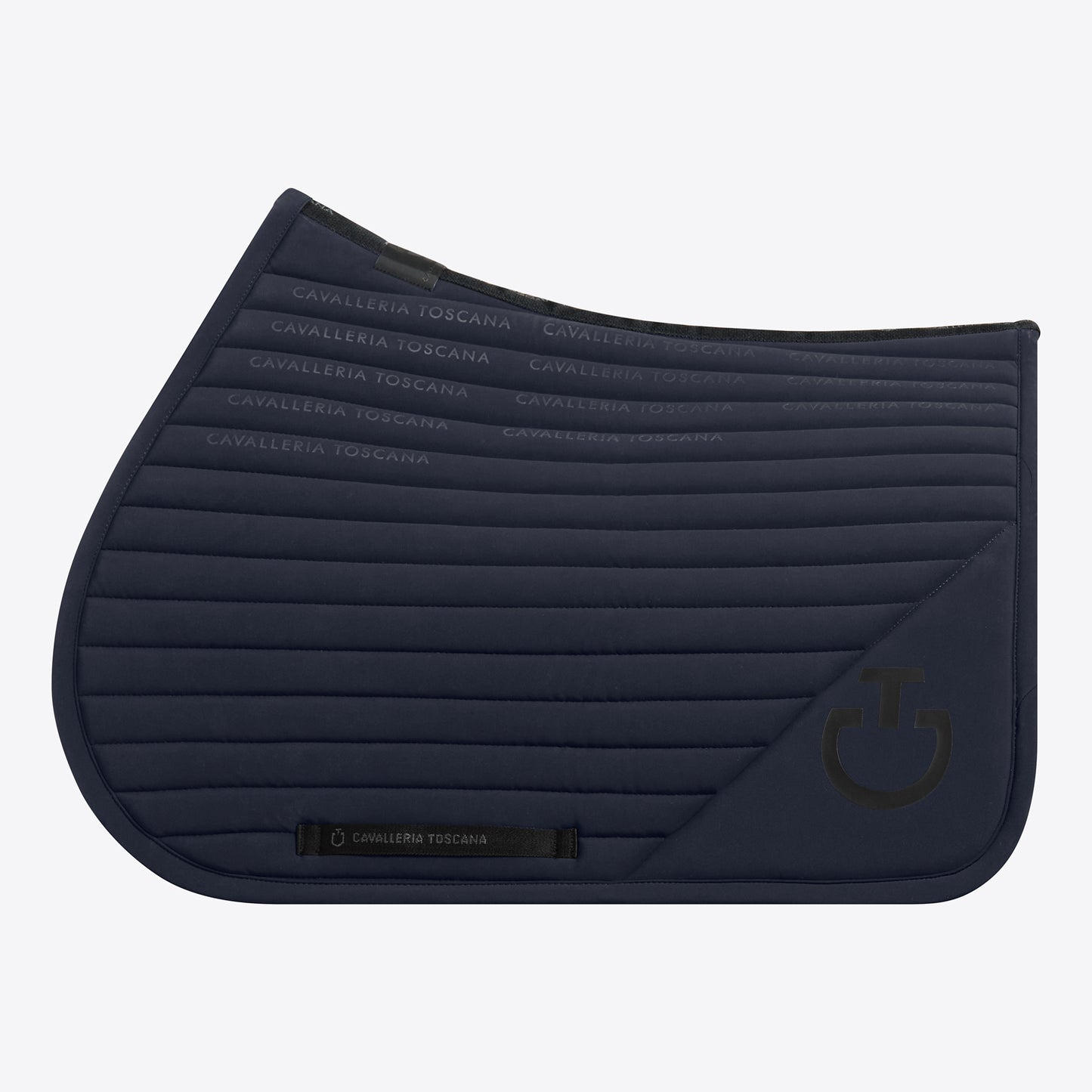 Cavalleria Toscana FW25 Logo Print Jersey Jumping Saddle Pad | Dark Navy