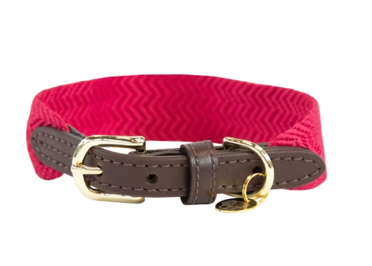 Kentucky Jacquard Dog Collar + Lead SET | Light Blue or Pink