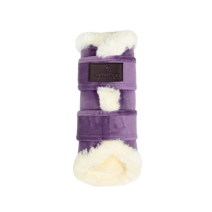 Kentucky Brushing Boots: Velvet Contrast Royal Purple SET of FOUR