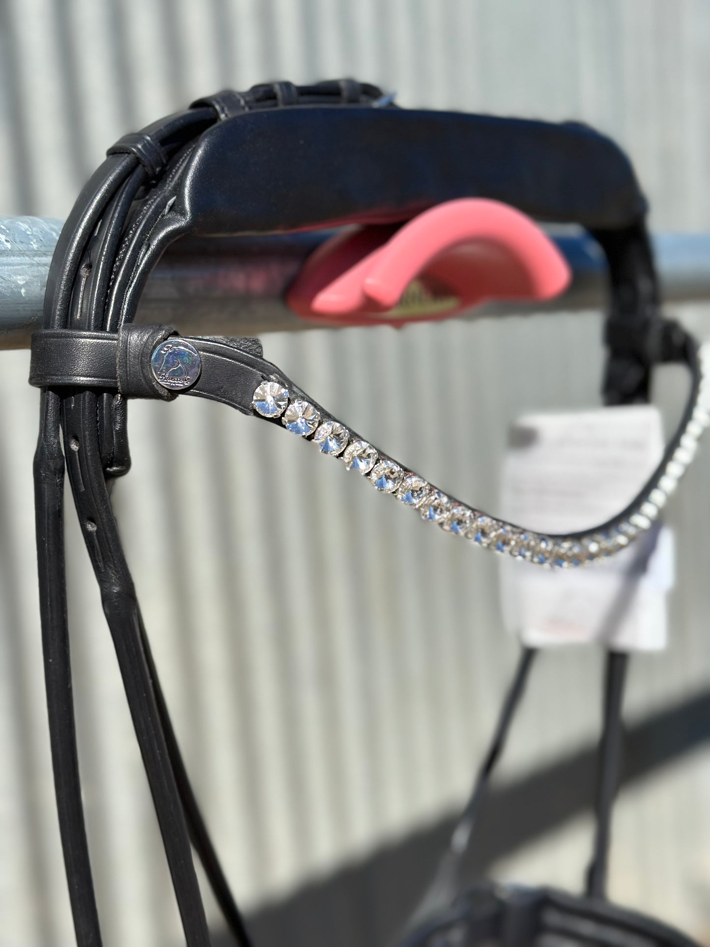 Finesse Special Package: Full Cassidy Snaffle with Patent Black/Black Noseband No Flash + Big Crystal Browband