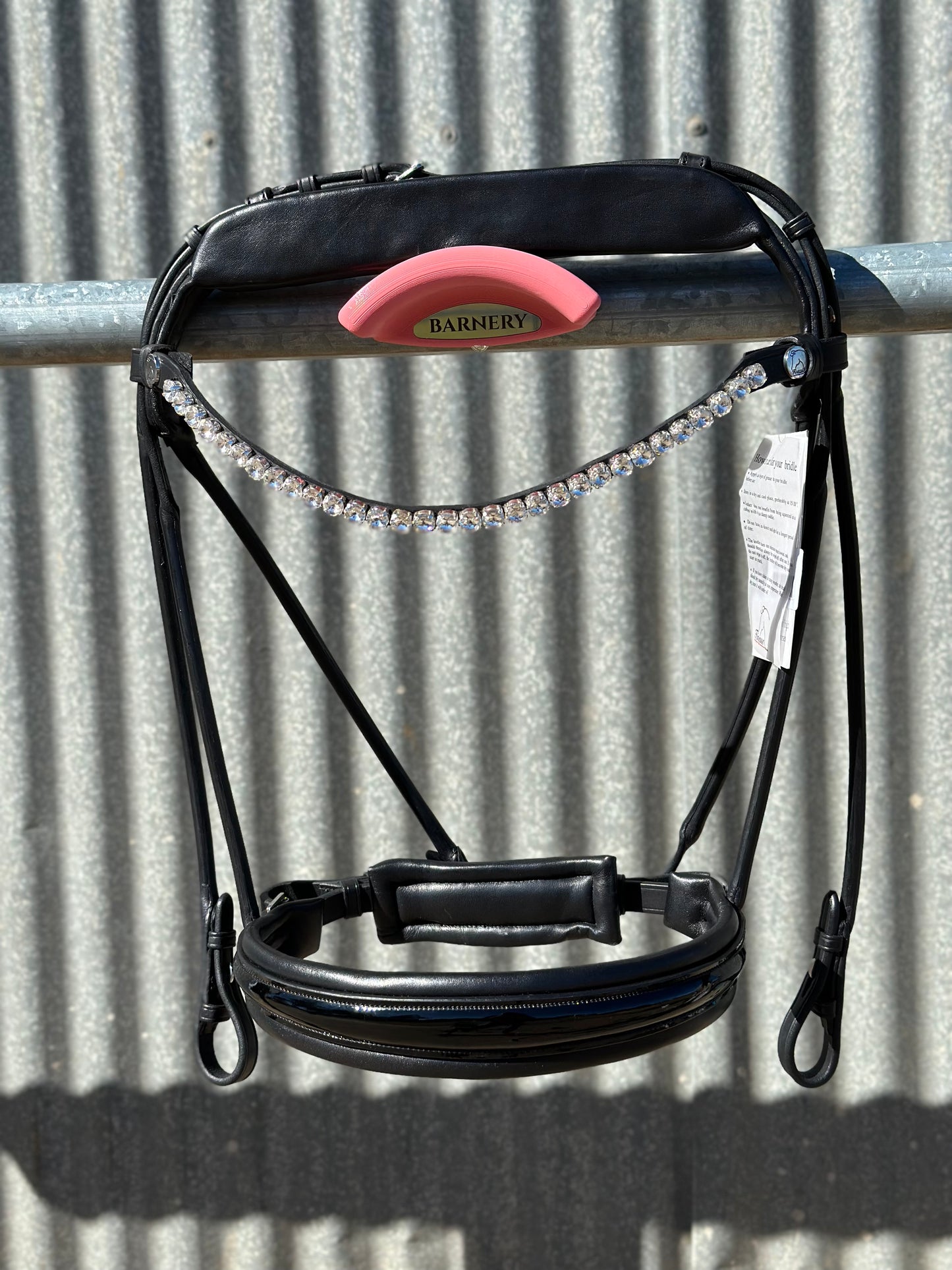 Finesse Special Package: Full Cassidy Snaffle with Patent Black/Black Noseband No Flash + Big Crystal Browband