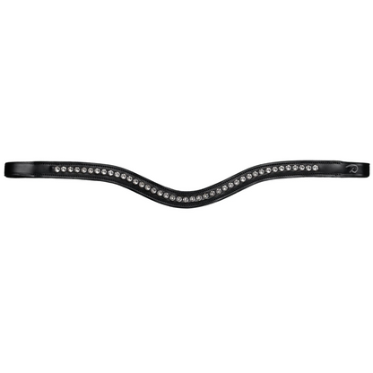 Dy'on Black Leather Full Swarovski Crystal Browband | Full Black