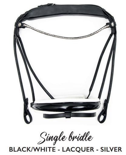 Finesse Outlet: Snaffle Bridle Cassidy | Rolled Black Leather with Silver Clincher Browband