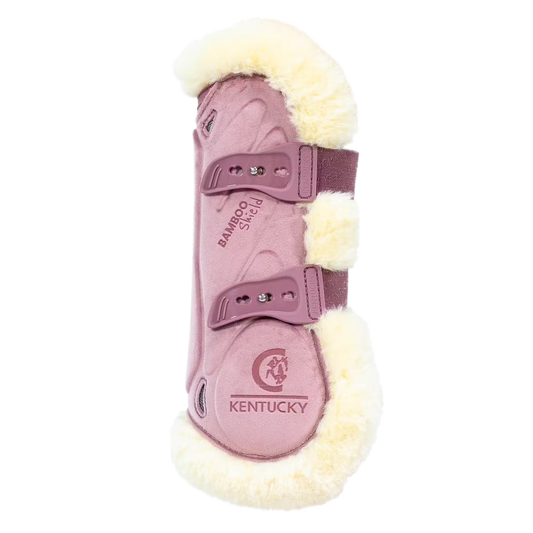 Kentucky Faux Sheepskin Tendon Boots Bamboo Shield Velvet Elastic