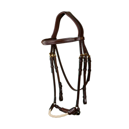 Dy'on Collection Rope Drop Noseband Bridle | Brown Full
