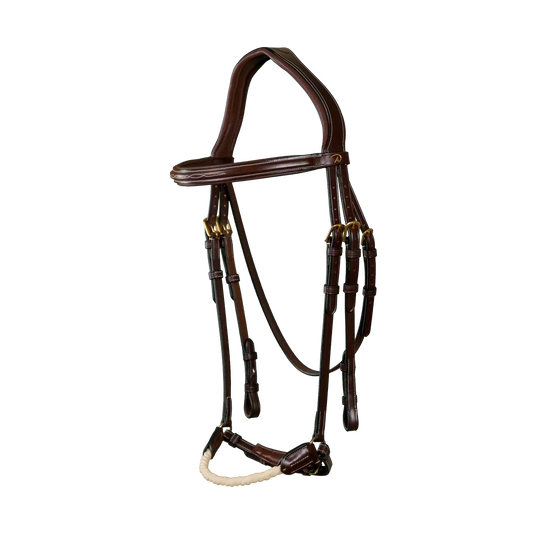 Dy'on Collection Rope Drop Noseband Bridle | Brown Full