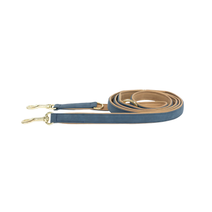 Kentucky Vegan Leather Dog Collar + Lead SET | Navy/Beige