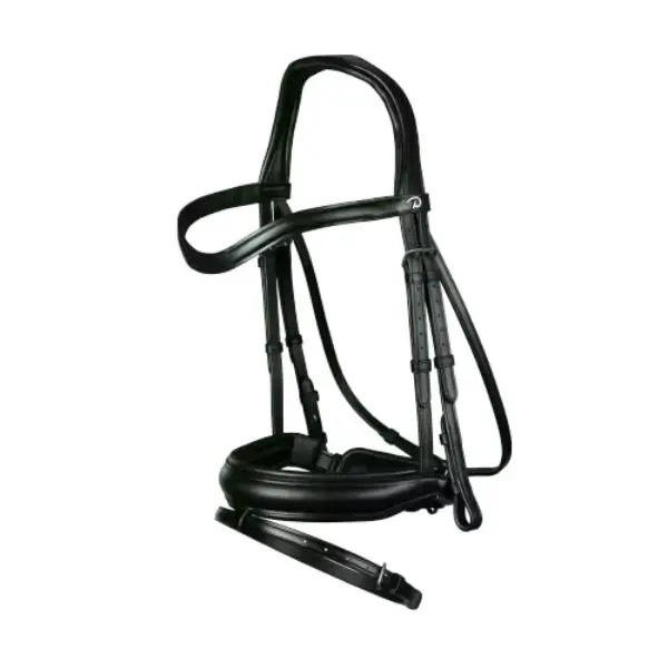 Dy'on Dressage Flat Leather Snaffle Bridle Matte Leather Noseband