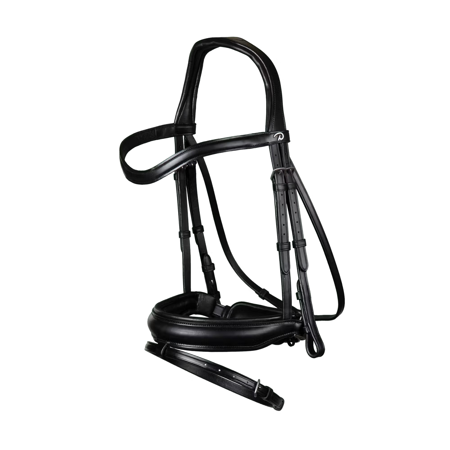 Dy'on Dressage Flat Leather Snaffle Bridle Matte Leather Medium Noseband