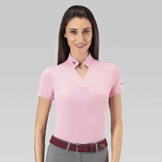 Makebe Ladies Active Polo Shirt ATENA | Rose Pink, Grey, Black, Navy