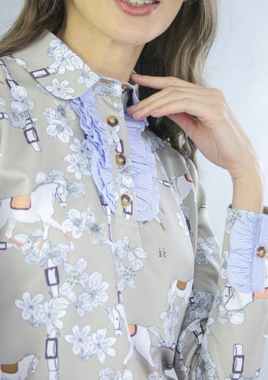 Ronner Cadencia Clementine Polo Top | Long Sleeve Navy or Taupe