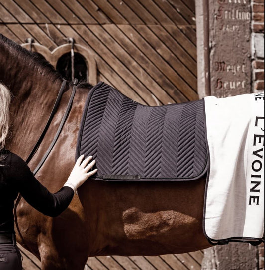 L'Evoine Cotton Dressage Saddle Pad | Choose Black or Grey