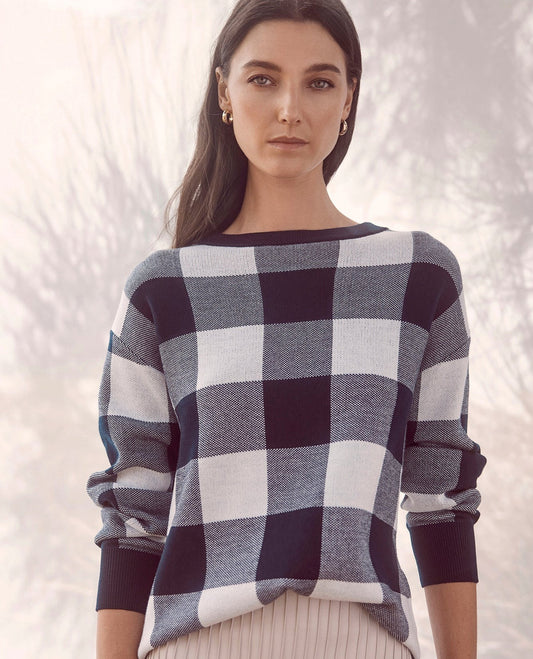 Iris & Wool Merino Gargle Gingham Sweater