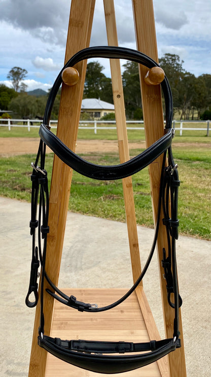 Dy'on Drop Noseband Flat Leather Dressage Bridle