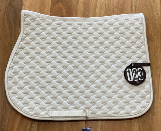 Dy'on Jump Saddle Pad Logo Design with Number | White or Navy EX DISPLAY