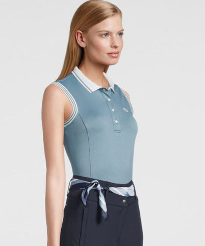 PS of Sweden Limited Summer 2021 | Minna Sleeveless Polo Shirt | Aqua or Navy