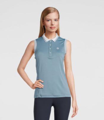 PS of Sweden Limited Summer 2021 | Minna Sleeveless Polo Shirt | Aqua or Navy