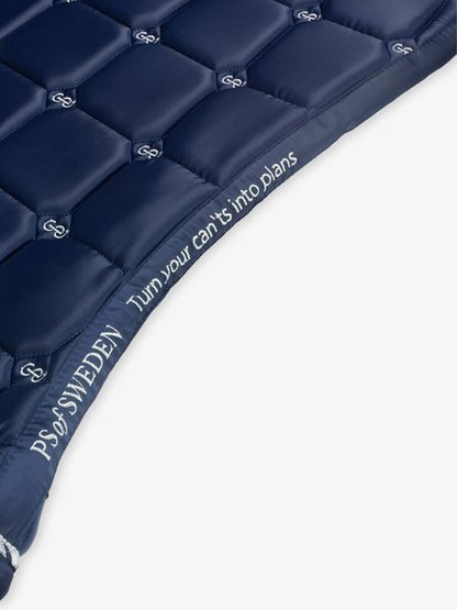 PS of Sweden Signature Square Pad Navy & Silver | Dressage or Jump