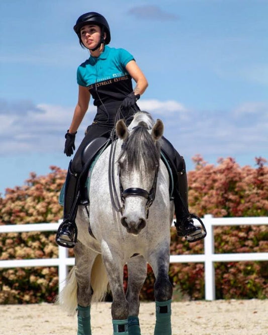 Estrelle Equestrian Mathilde Performance Polo Shirt | Ocean
