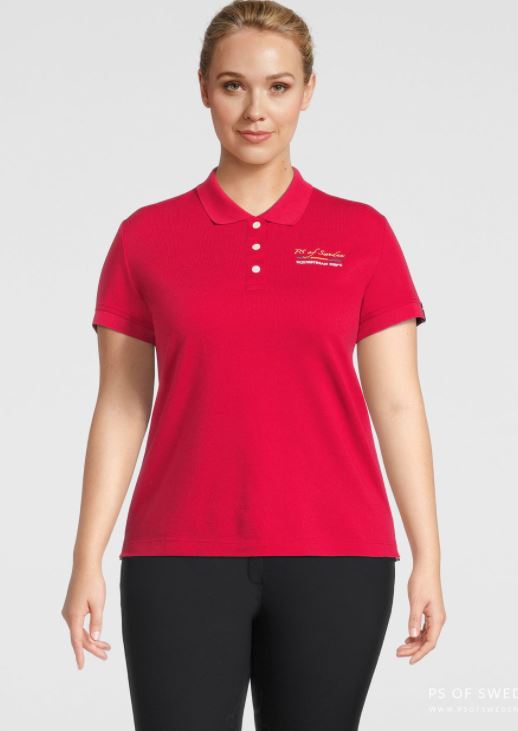 PS of Sweden Curvy Poppy Polo Shirt | Red