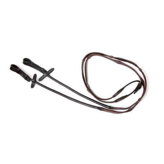 Finesse Brown Reins | Flat Leather | Padded or Rubber