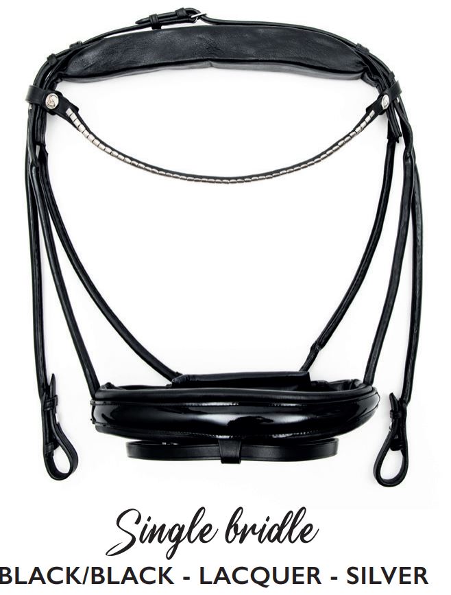 Finesse Snaffle Bridle Cassidy | Rolled Black Leather with Silver Clincher Browband